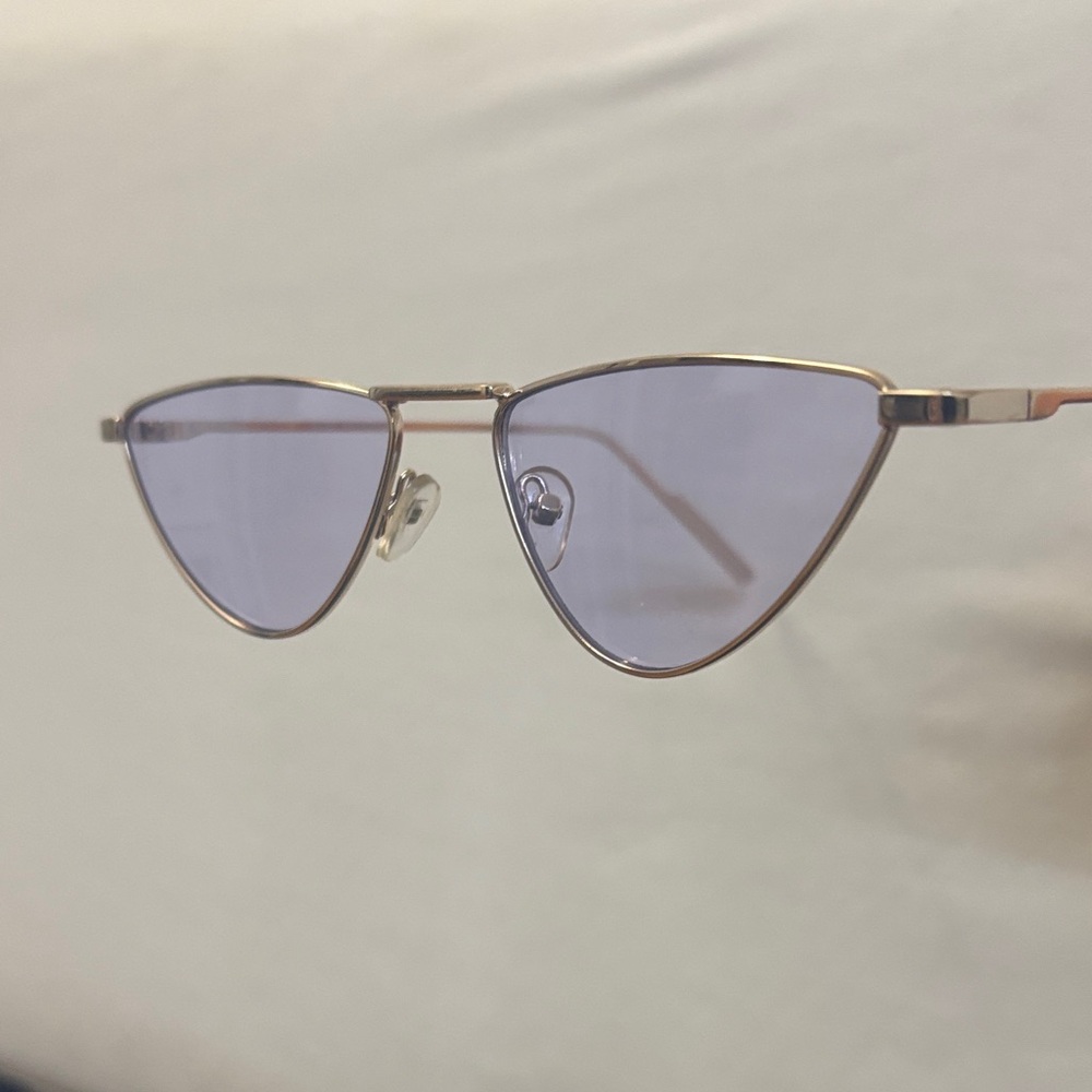 Gold Frame Purple Lens Sunglasses